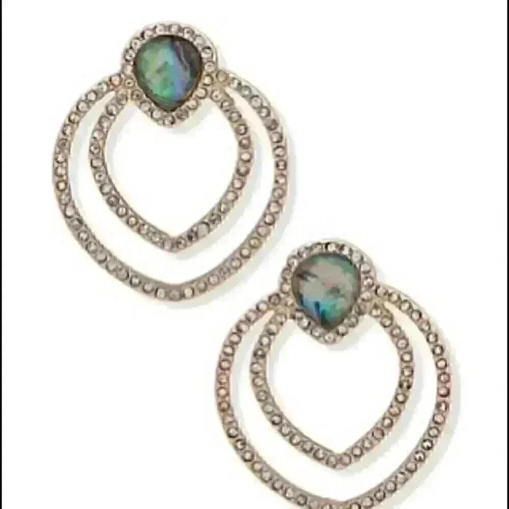 Anne Klein New AlbaloneDoorknocker Earrings